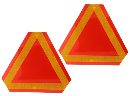 Holibanna 2 pièces Panneaux Réflecteurs de Signalisation pour Véhicules Lents Réfléchissantes Sécuritaires pour Camions Remorques et Équipements Agricoles