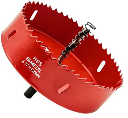 Lochsäge 120mm,Schnellarbeitsstahl HSS M42 Bi-Metall Lochsäge mit Trennbarem Bohrer für Holz,Rigips,Trockenbau,Kunststoffe