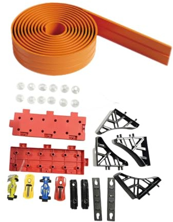 TAIZhiChen Flexible Autorennbahn mit Rampe, vielseitiges DIY-Starter-Set, tragbares Spielset mit Modellautos