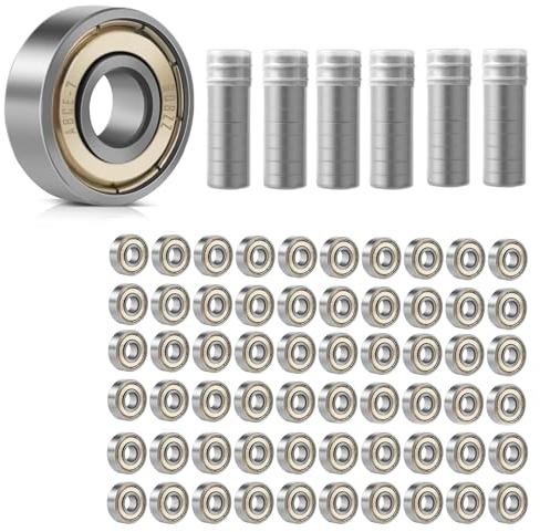 60 Stück Kugellager, 608ZZ 8x22x7 mm, Double Shielded Miniatur Rillenkugellager, Carbonstahl Präzisionslager, 608 Kugellager 608 für Skateboards, Rollerblades, Fahrräder, Hausgeräte
