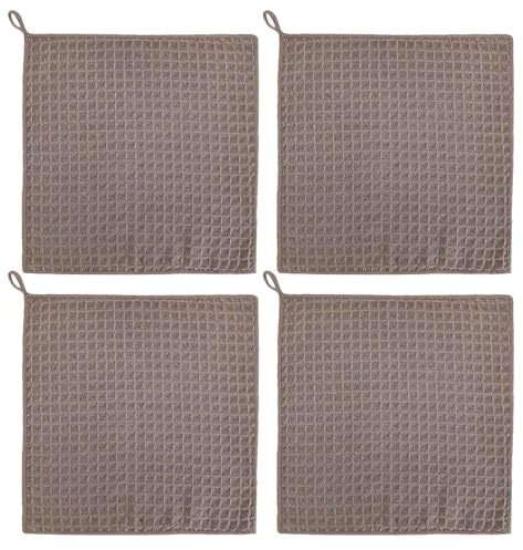 Hedayu 4 Pcs Barista Microfiber Cloths, Coffee Machine Accessories, 30x30cm Barista Cloths for Coffee Machines, Reusable Brown kitchen Towel for Espresso Machines Steam Wands