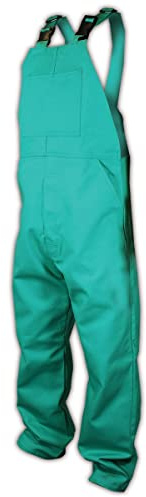 MAGID Spark Guard Heat-Resistant Bib Coveralls, 1 Coverall, Nitrile-Knit Insulated, Size Medium, Green, C81N586