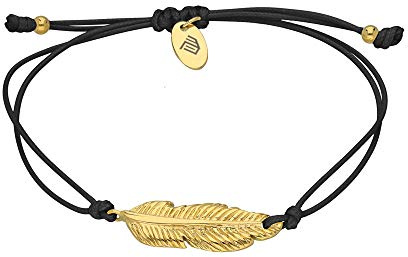 Max Palmer Armband mit Feder Anhänger | Ziehverschluss verstellbar | Partner Armschmuck in 7 Farben | Vogel-Feder Charm Bracelet | robuster Stoff