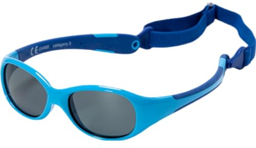 Kiddus Occhiali da Sole Neonato e Bebè 0–2 Anni – UV400 CAT3 Protezione 100% UVA UVB, Bambino e Bambina, Montatura Indistruttibile Flessibile Monoblocco, Con Fascia Regolabile, Leggeri e Senza BPA
