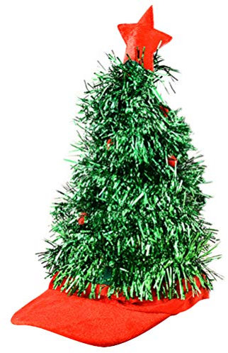 PRETYZOOM 1 Stk Weihnachtsbaummütze Weihnachts-party-hut Weihnachts-cosplay-accessoires Weihnachtsbaum-lametta-hut Weihnachts Lustiger Hut Weihnachtselfe Kleidung Vlies Weihnachten
