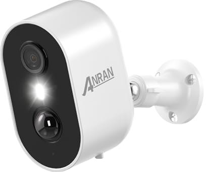 ANRAN 2K Caméra Surveillance WiFi sans Fil Batterie, Extérieure/Intérieure, Audio Bidirectionnel, Vision Nocturne Couleur, Sirène d'alarme, Audio Bidirectionnel, PIR Alerte Instantanée, Alexa