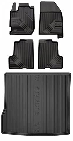MOTOS Satz Gummifußmatten und Kofferraummatten passend für Dacia Duster II 2017-2021 4x2 FWD Verbessern Sie Ihren Reisekomfort mit Antirutschmatte Auto 3D- Allwetter fußmatten Auto, Schutz vor Verschm