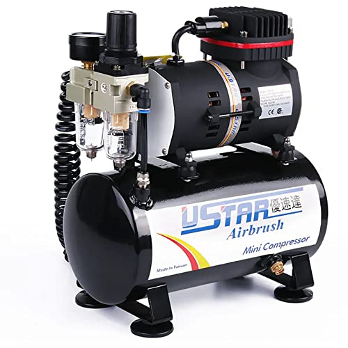 Jieotwice Tanque de Aire de 6L, Compresor de Aire para Pintar Y Colorear Modelos, Herramienta para Pintar Modelos 220V 90W 50HZ