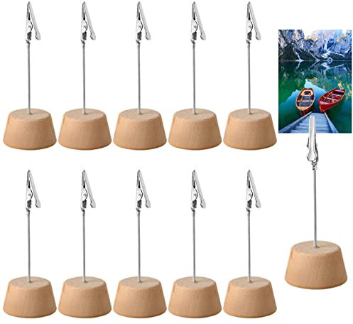 LdawyDE Fotohalter mit Klammern, 10 Stück Memohalter Postkartenhalter Zettelhalter für Bilder Karte Hinweis Büroklammer für Hochzeits, Hausdekoration, Büro, Hausdekoration, Party
