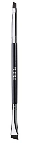 BEILI Pennello per Sopracciglia e Pennello per Eyeliner, Pennello per Trucco a Doppia Estremità, Pennello per Sopracciglia Angolato, Pennello per Eyeliner Ultrafine, Nero