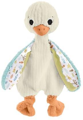 Fisher-Price Sensimals Ganso abracitos y tintineo Peluche sonajero, Juguete sensorial de apego para bebé recién Nacido (Mattel HRB16)