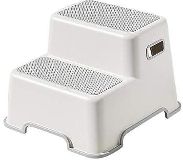 Amagogo Zweistufiger Hocker für Kleinkinder, Badezimmerhocker, Rutschfester Tritthocker für das Toiletten-Töpfchentraining, GRAU