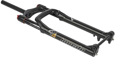 RUJIXU 26 Zoll Mountainbike Federgabel 5,0 Reifen Fatbike Gabel Federweg 100 Mm 1-1/8 Gerade MTB-Luftgabel Steckachse 15 X 150 Mm Manueller Lockout (Color : Black, Size : 26inch)