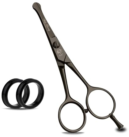 wishbeauty Barn Säkerhet Sax - Runda Spetsar och Böjda Hår Saxar (Svart, 11,5 cm)