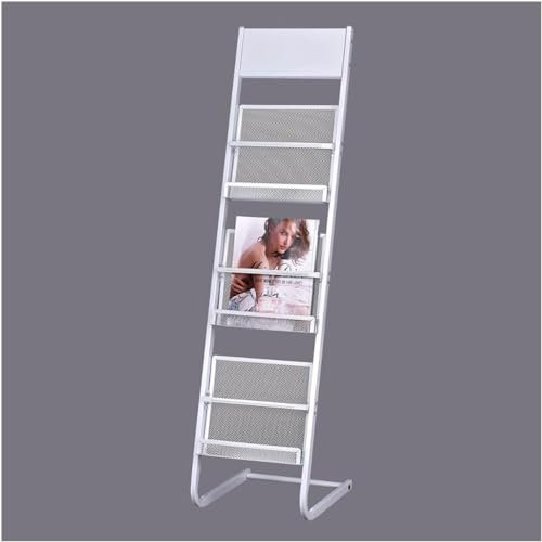 NAKEAH Portariviste da Pavimento Portariviste Portariviste a 3 Griglie for portariviste Giornali e organizzatori di File (Color : White)