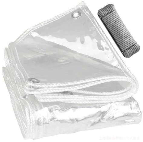 YQOLG87 wasserdichte Transparente Plane für Gartenlauben,Klarer Regenvorhang für draußen,Heavy Duty PVC Plastik Zeltplane mit Ösen,für Pergola Terrasse Veranda Balkon Depot,1.1x3m/3.6 * 9.8ft-A