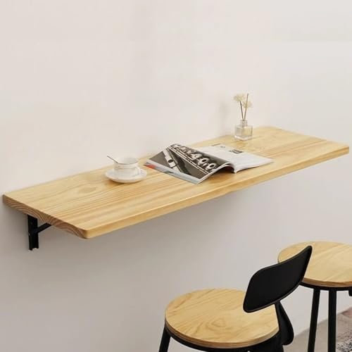 Nordivo Escritorio Abatible Pared,Mesa Plegable Pared Cocina,Mesa Abatible,Mesa De Cocina Plegable,Mesa Plegable,Tablero Madera Maciza Mesa,Mesa De Bar, Ahorra Espacio,Mesa Plegable Comedor(80x40cm)