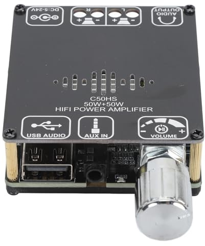 C50HS Bluetooth Verstärker Platine, 50W + 50W Dual Channel TPA3116D2 Chip HiFi Audio AMP Board, Bluetooth 5.0 HIFI Verstärker Board, Aux/Bluetooth/USB Eingang
