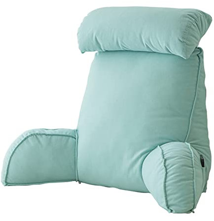 Bequemes Rückenstützkissen mit Lendenwirbelstützkissen - Extra großes Lesekissen zum Sitzen, Lesen oder Spielen - inklusive abnehmbarer Nackenstütze - 75 x 40 x 50 cm (ohne Kopfstütze)