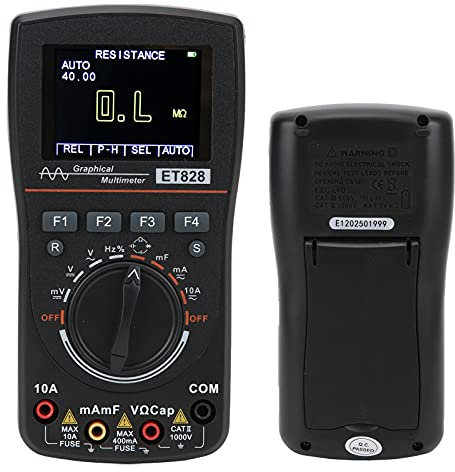 Multímetro de Osciloscopio de 2.5Ms, Ancho de Banda de 1MHz, 4000 Códigos, Retención de Forma de Onda de Datos, Conmutación de Rango Automático/manual con DMM, Medidor Analógico