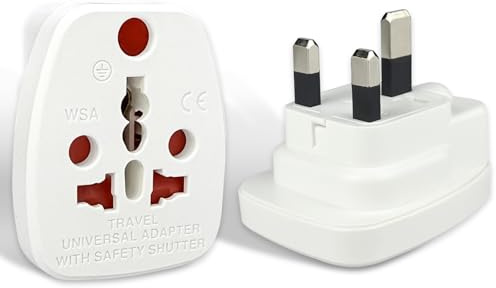 2 Stück Steckdosenadapter England, Adapter England Deutschland Stecker, Reiseadapter typ G geeignet für die USA, UK, Südafrika, Indien, Europa, Australien, Italien, usw