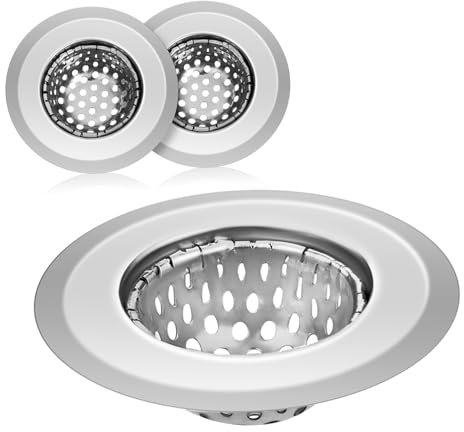 Vaguelly 3pcs 5.5cm Stainless Steel Sink Strainers Mesh Screen Filter for Kitchen and Bathroom Drain Stopper Sink Net Strainer Drain Filter