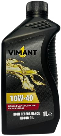 VIMANT Olio Motore Auto SAE 10W-40, 1 Litro, Semi-Sintetico, ACEA A3/B4, MADE IN ITALY