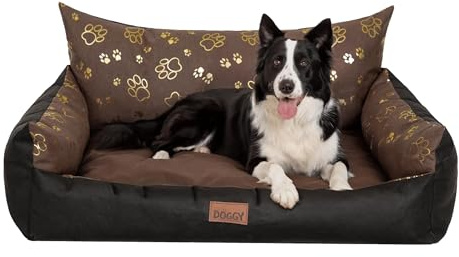 Bjird Hundebett Grosse Hunde Wasserdicht - Hundedecke Sofa, Hundebett Mittelgroße Hunde - Joker Waschbares Hundesofa mit Herausnehmbarem Kissen - Oeko-Tex Hundekissen Dog Bed 106x80 cm Braun 3D XXL