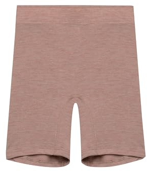 DILLING Women's Merino Wool Shorts, Thermal Underwear Made from 100% Organic Merino Wool, Breathable and Without Superwash, Sustainable Functional Underwear, Blusher-melange, 10