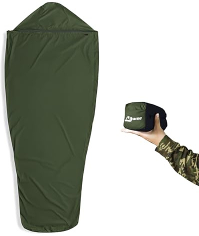 Litume sovsäck överdrag bivy säck vattentät mamma stil minimalistisk skog yttre skal smygande skydd kompakt lätt bärbar camping armégrön(Marinblå)