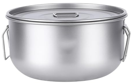 Titan-Suppentopf mit großem Fassungsvermögen, 2,1 l, Klappgriff, for Outdoor-Camping, leichtes Kochen Deckel