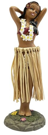 Jilskl Hula Dancer Figurine Decoration, Mini Hawaiian Dashboard Doll (A) | Hawaiian Dance Figure for Dashboard Ornaments, Suitable for Cars, Bookshelves, and Tabletop Ornaments