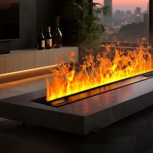 Gavscient Water Vapor Fireplace Recessed Multicolour Realistic Atomized Flame, Electric Fireplace with Manual Water Control and Remote Control,with 5ft Power Cord 1.5m