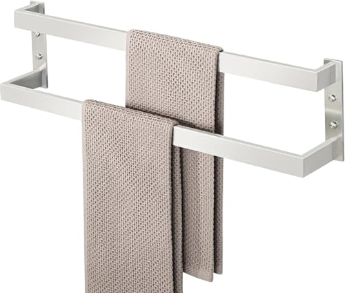Mooche Double-Layer Handtuchhalter, Handtuchstangen, Gebürstet, 60CM | Wandhalterung, 304 Edelstahl, für Bad und Küche, Rostfrei und Langlebig