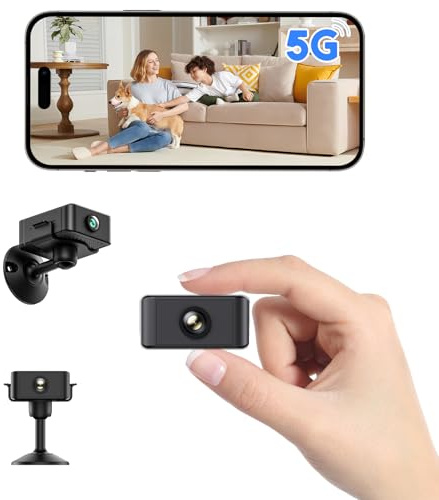 Mini Kamera, 4K HD Überwachungskamera Innen mit 150° Weitwinkel & Nachtsicht, WLAN 2,4 & 5 GHz Kamera Überwachung Innen, Intelligente Bewegungserkennung, Nachtsicht, Live Übertragung via Handy App