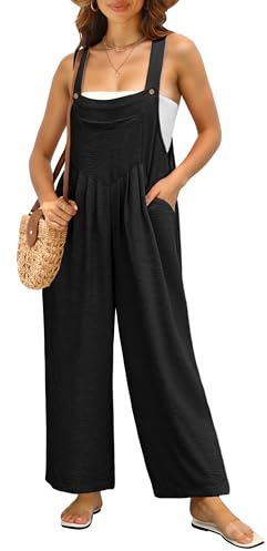 IWOLLENCE Dungarees for Women UK Summer Jumpsuits Playsuit Overalls Pregnancy Maternity Loose Casual Holiday Wear with Side Pockets Adjustable Straps