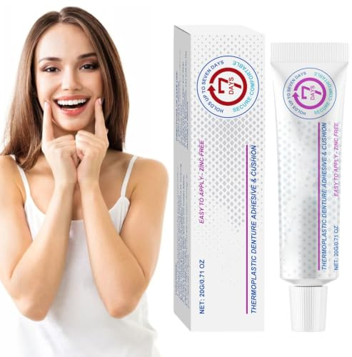 Pegamento Dentadura Postiza,Crema Fijadora Para Prótesis Dentales,Adhesivo Dentadura Postiza,Adhesivos Termoplástico para Dentadurass Postizass,Pegamento Dental,para Viajes de Casa,20g