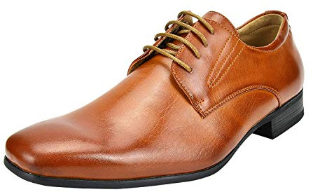 Bruno Marc Men's Dress Shoes, Faux Leather Upper, Classic Lace Up, Leather Lining, Latex Cushioned Footbed, 1-Inch Heel, Office, Wedding, Formal Event, Size 11,Brown,GORDON-03