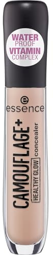 essence CAMOUFLAGE+ HEALTHY GLOW concealer, Nr. 10, Nude, mit Vitaminen, aufhellend, natürlich, strahlend, vegan, wasserfest, ohne Alkohol, ohne Parabene, 1er Pack (5ml)
