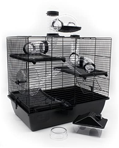 Nagerkäfig Rufus Schwarz 45x50x33cm Käfig Hamster Maus Rennmaus Zubehör NEU