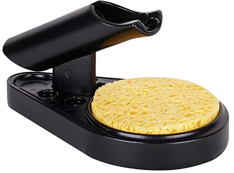 Noah Soldering Iron Holder Stand Solder Iron Tip Cleaner,Metal Base with Welding Cleaning Sponge,Black
