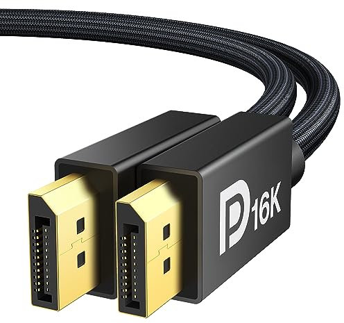 IVANKY 16K DisplayPort Kabel 2.1 2M, [VESA-Zertifiziert] 4K@240Hz/165Hz/144Hz, 16K@60Hz, 8K@120Hz, 2K@240Hz, DP Kabel 2.1 Kompatibel mit HDR10, FreeSync, G-Sync, DSC1.2 für Gaming Monitor
