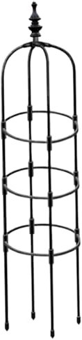 Obélisque de jardin en métal de 140 cm de hauteur pour plantes grimpantes, treillis antirouille pour plantes grimpantes, cadre d'escalade avec capuchon tranchant, treillis pour fleurs, légumes,