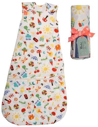 Folk & tråd ekologisk baby sovsäck 0,5 tog | Bekväm och gosig baby sommarsovsäck omtänksamt designad för en lugn nattsömn | Perfekt för rum 24-27C | 3-18 m Salcombe