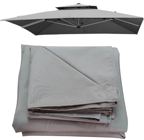 CZQGLYM 3 x 3 m,2.5 x 2.5 m,Carré Toile de Rechange,Auvent de Rechange pour Déporté Parasol de Terrasse,Auvent de remplacement pour parasol de 8 baleines,Pour extérieur
