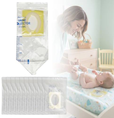 Colector de bolsa de orina para niños pequeños Viajes, 200 ml Pediátrico Portador de orina, Bolsa de drenaje de la bolsa de orina a prueba de derrame para la incontinencia urinaria, 10 piezas