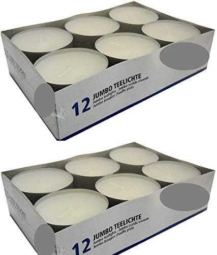 Hillfield® Maxilichte, Maxiteelichte, Jumbo Teelichter (24 Stück)