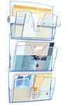 CEP Ice Blue lot de 3 Corbeilles murales transparent/Bleu - Lot de 3 Corbeilles murales ( Catégorie : Présentoir )
