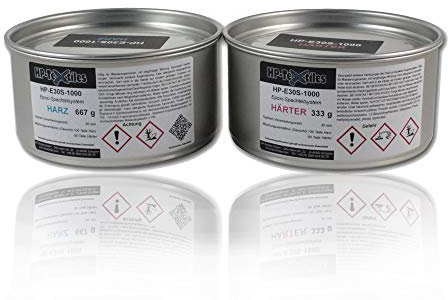 Epoxid-Harz-Spachtel 1kg | Hervorragende Haftung auf zahlreichen Untergründen | Lösemittelfreie Zwei-Komponenten Epoxy Spachtelmasse aus Harz und Härter | HP-E30S