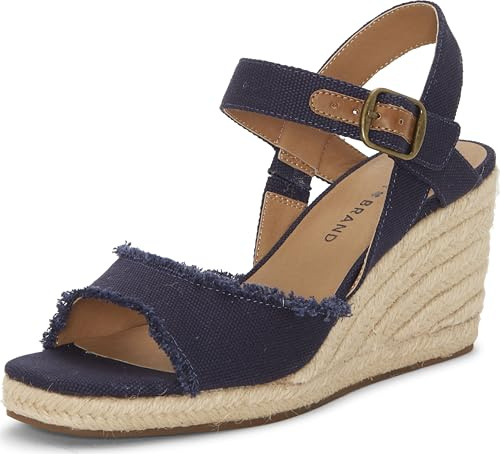 Lucky Brand Women's Mindra Espadrille Wedge Sandal, Indigo, 8